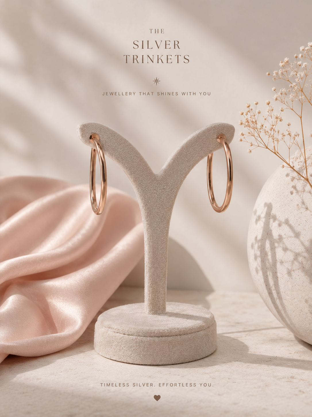 Rose Gold Polish Oval Shape Hoops