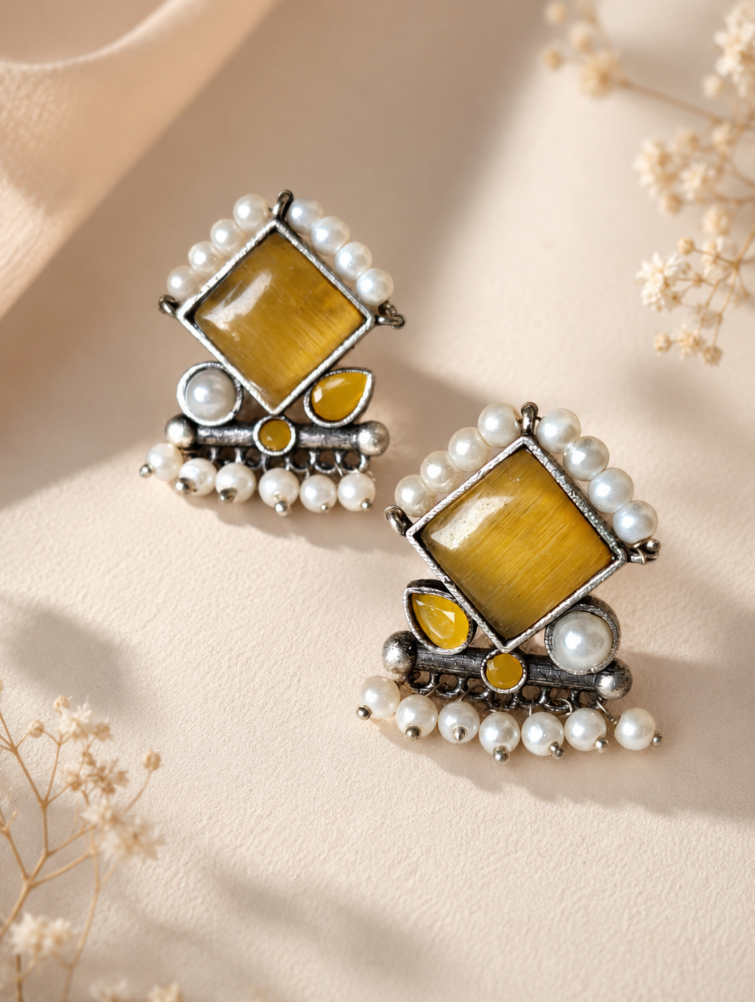 Pearl Statement Stud Earrings
